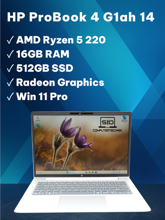 HP ProBook 4 G1iah 14 Ryzen 5 220 16GB RAM 512GB SSD 14'' WUXGA Radeon Graphics