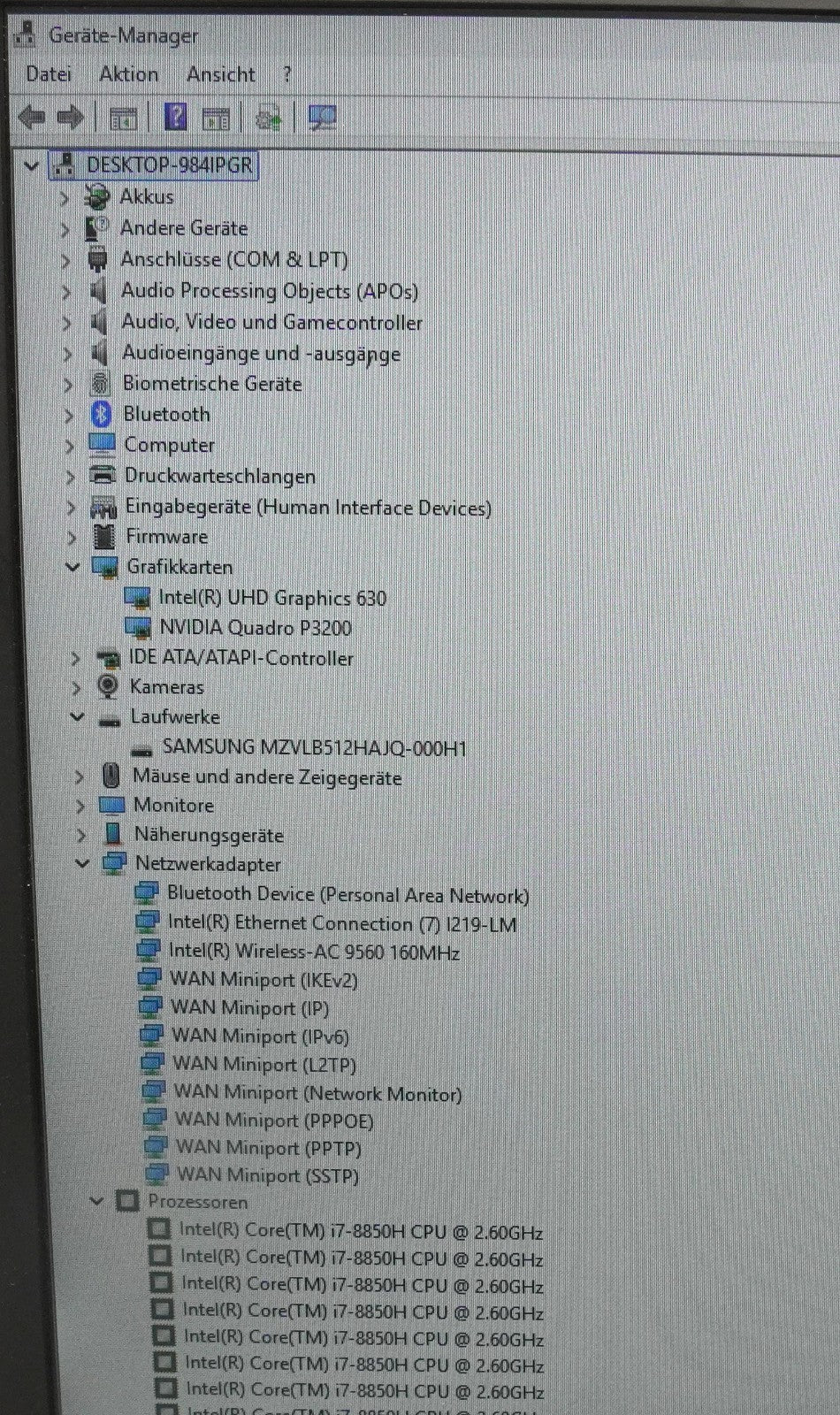 HP Zbook 17 G5 i7-8850H 32GB RAM 512GB SSD NVMe NVIDIA Quadro P3200 Win11