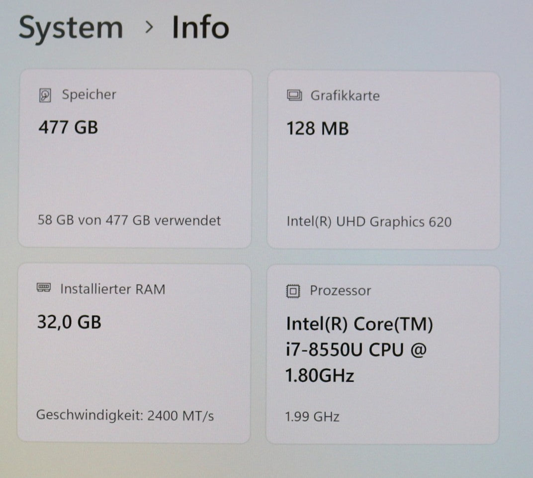 HP Elitebook 840 G5 i7-8550U 32GB RAM 512GB SSD 14" 4K Display Win11 Pro
