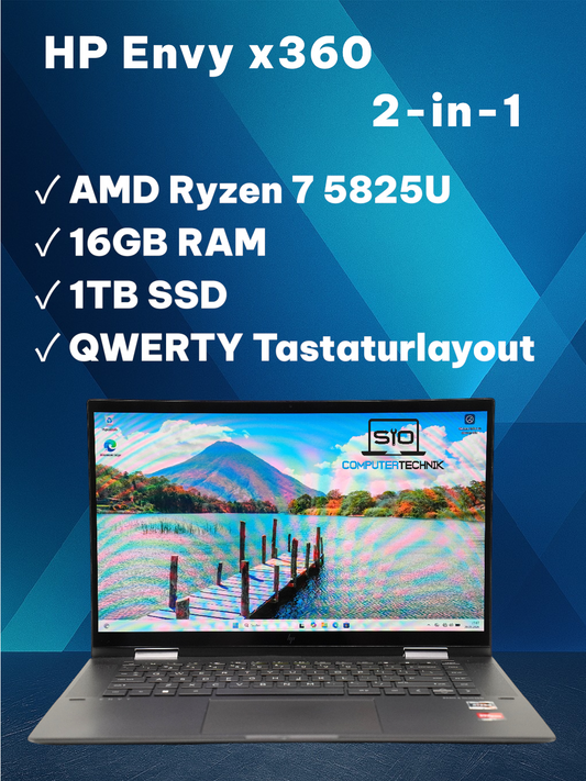 HP ENVY x360 2in1 AMD Ryzen 7 5825U 16GB RAM 1TB SSD 15,6'' FullHD Touch QWERTY