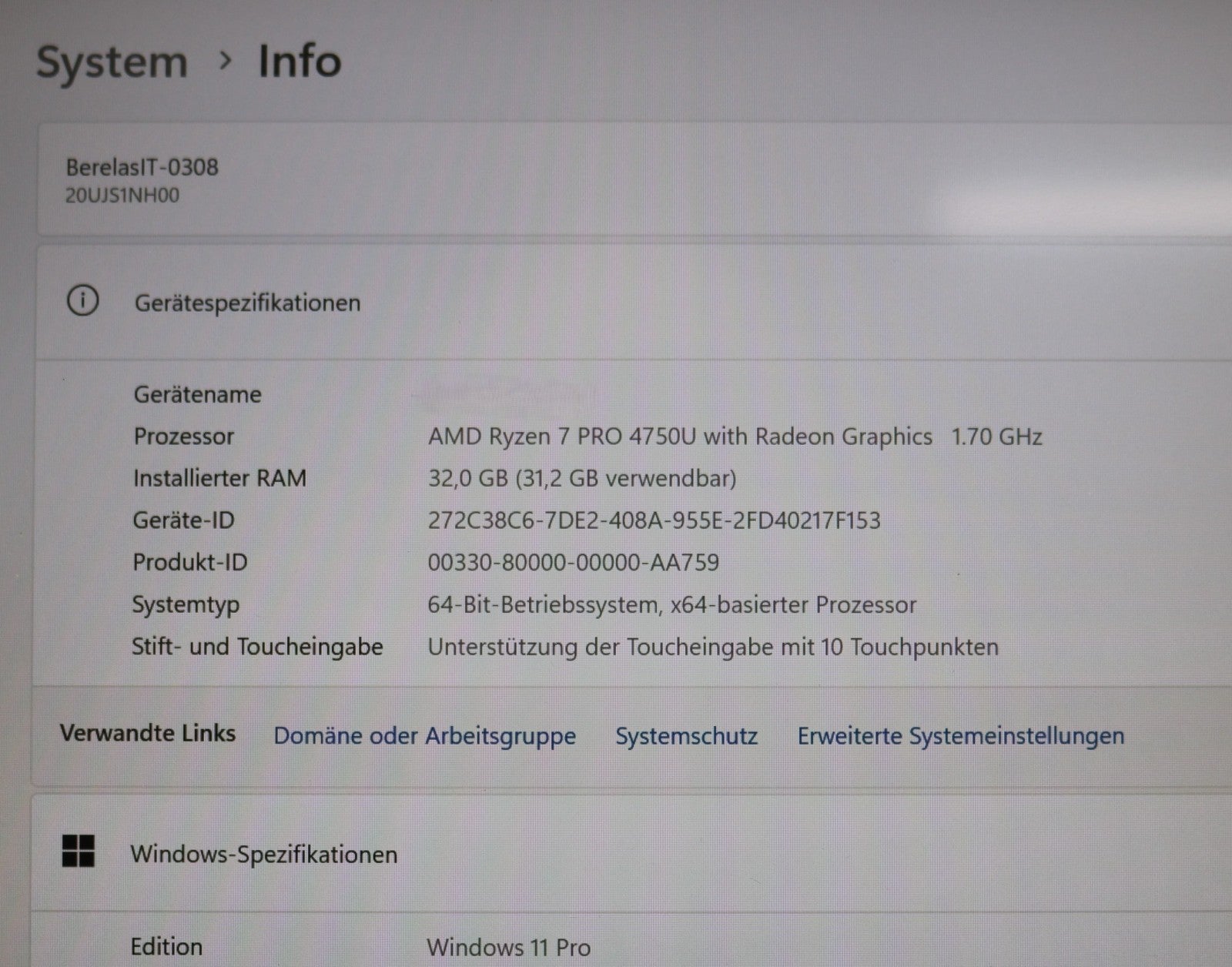Lenovo ThinkPad T14s Gen1 Ryzen 7 Pro 4750U 32GB RAM 512GB SSD 14" Touch QWERTY