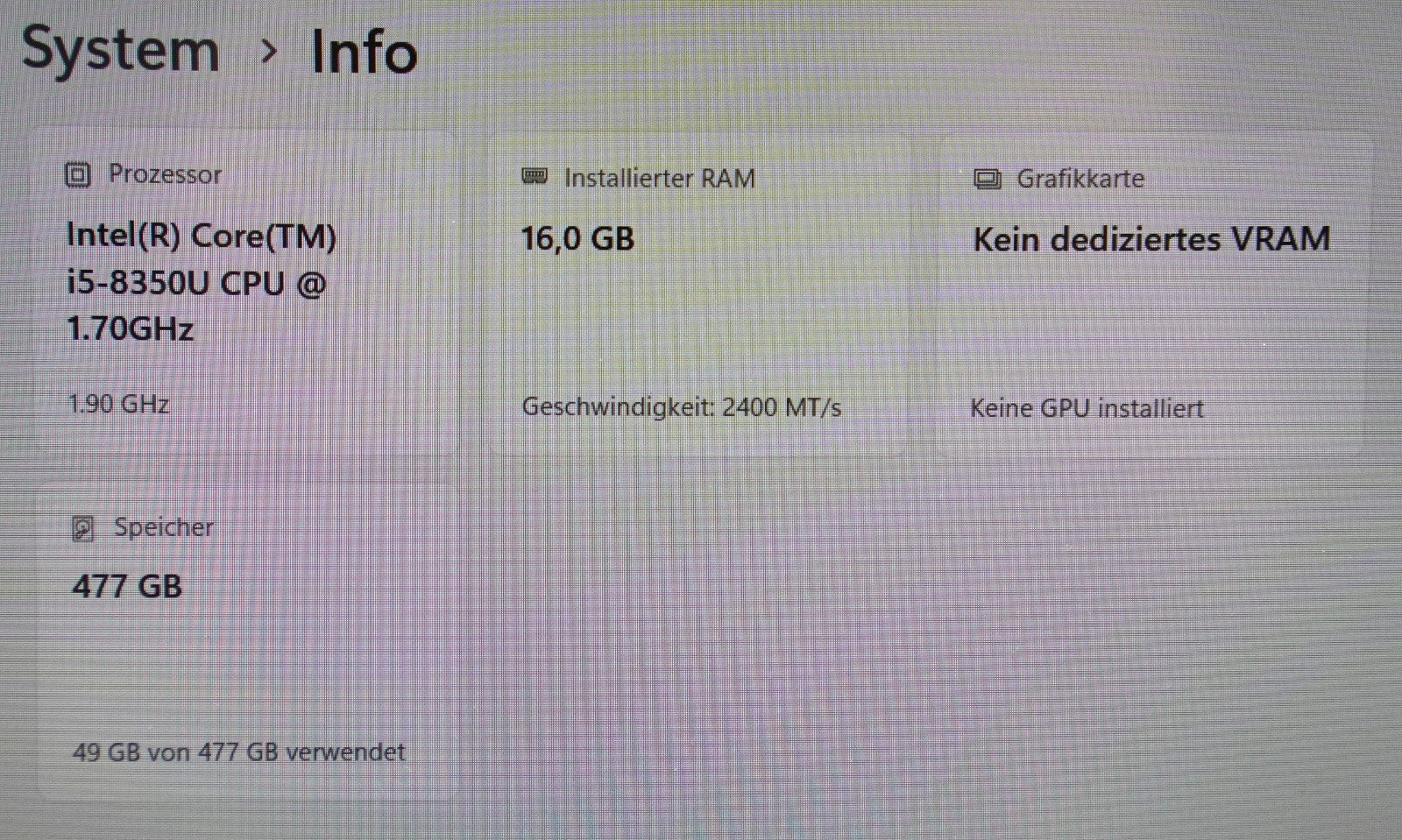 HP Elitebook 850 G5 i5-8350U 16GB RAM 512GB SSD 15,6 FullHD TOUCH Win11