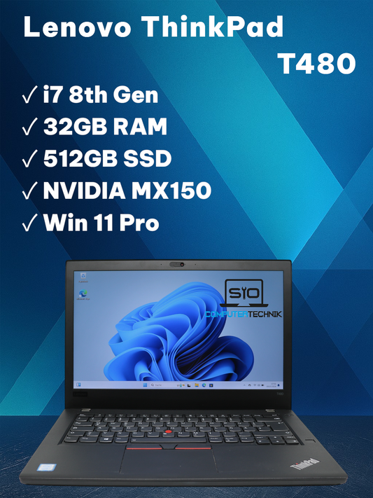 Lenovo Thinkpad T480 i7-8650u 32GB RAM 512GB SSD FHD IPS Win11 MX150 #61++