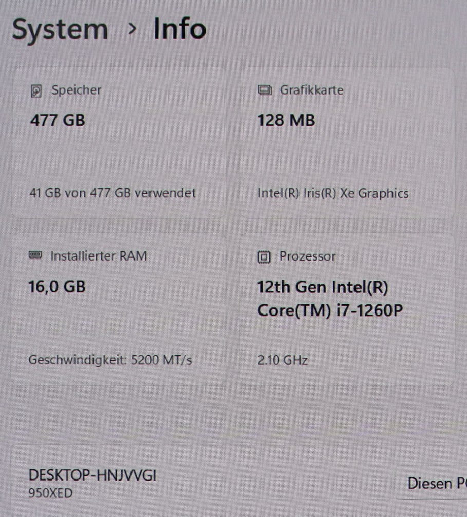 Samsung Galaxy Book2 Pro 15 (NP950XED-KA2DE) – i7-12 16GB RAM 512 GB SSD 15,6"