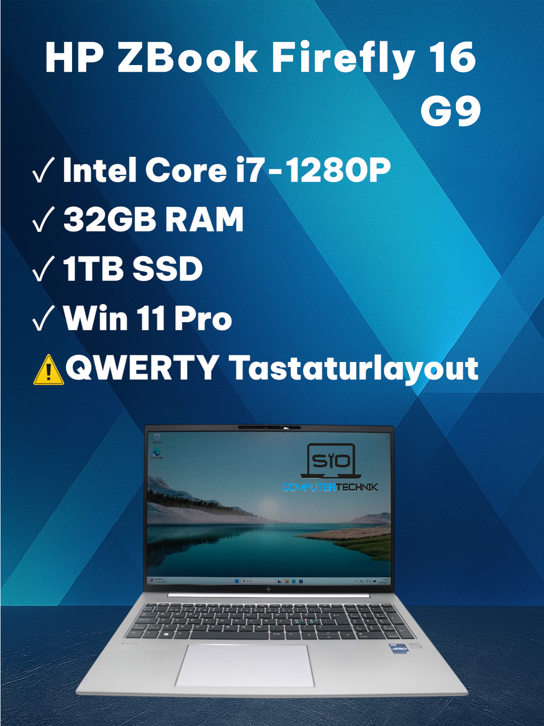 HP Zbook Firefly 16 G9 i7-1280P 32GB RAM 1TB NVMe Intel Iris Xe LTE QWERTY Win11