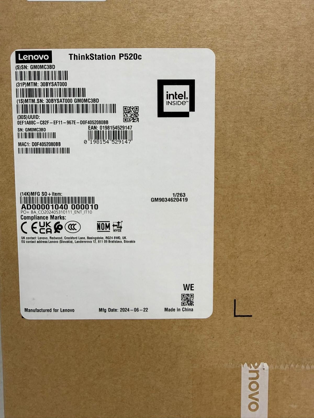 Lenovo ThinkStation P520c Xeon W-2102 Neu OVP ohne RAM SSD GPU Barebone