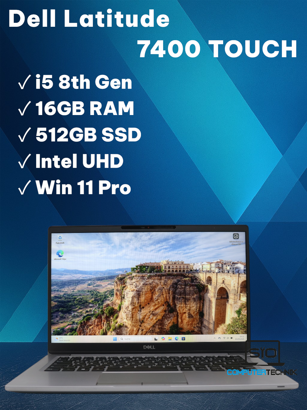 Dell Latitude 7400 i5-8365U 16GB RAM 512GB SSD NVMe TOUCHSCREEN Win11 ALU #2