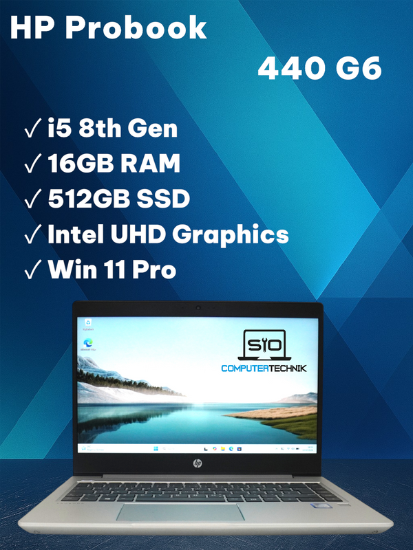 HP Probook 440 G6 i5-8th 16GB RAM 512GB SSD 14" FullHD Win11