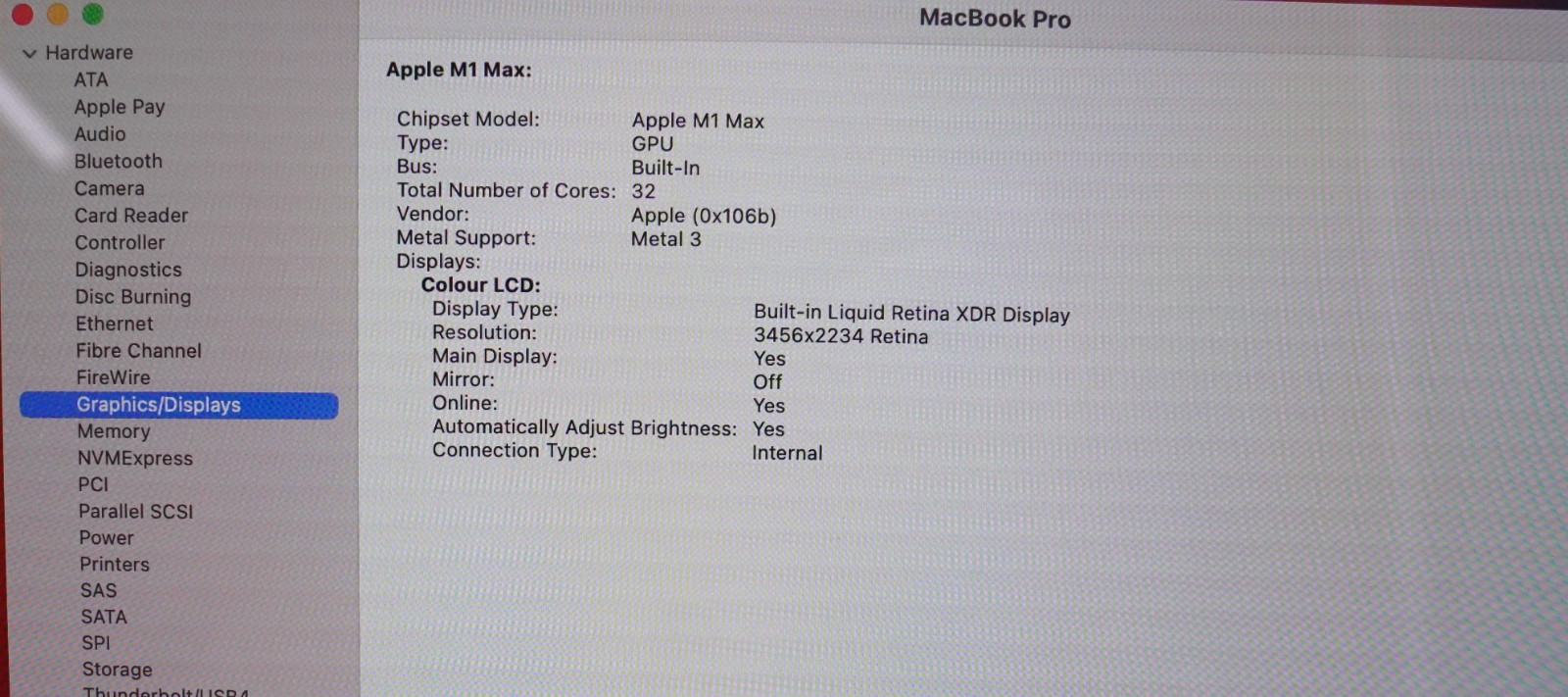 MacBook Pro 16 Zoll 2021 M1 Max 64GB RAM 1TB SSD macOS Sonoma QWERTY #A3