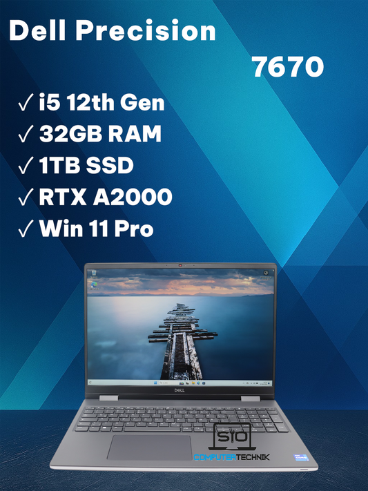 Dell Precision 7670 i5-12600HX 32GB RAM 1TB SSD 16" FHD RTX A2000 8GB Win11