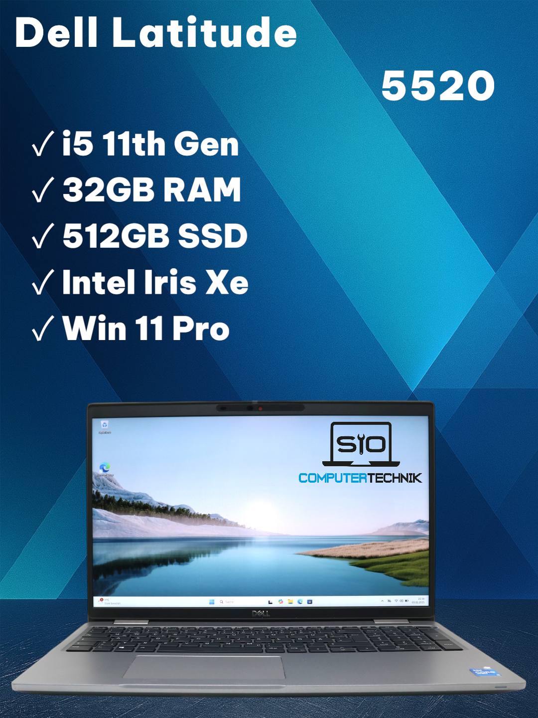 Dell Latitude 5520 i5-11th Gen 32GB RAM 512GB SSD NVMe 15,6 Zoll FullHD