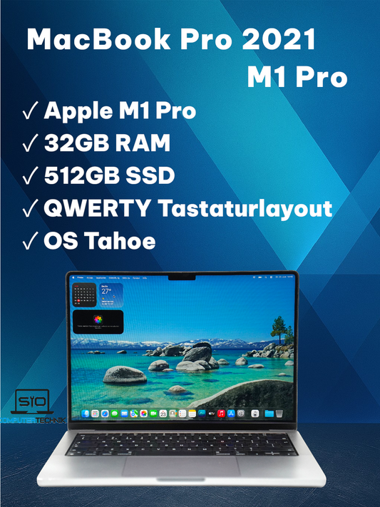 Apple MacBook Pro 14" 2021 M1 Pro 32GB RAM 512GB SSD Liquid Retina XDR OS Tahoe