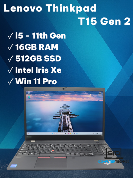 Lenovo ThinkPad T15 Gen2 i5-1145G7 16GB RAM 512GB SSD 15,6" FHD Win11 #J1