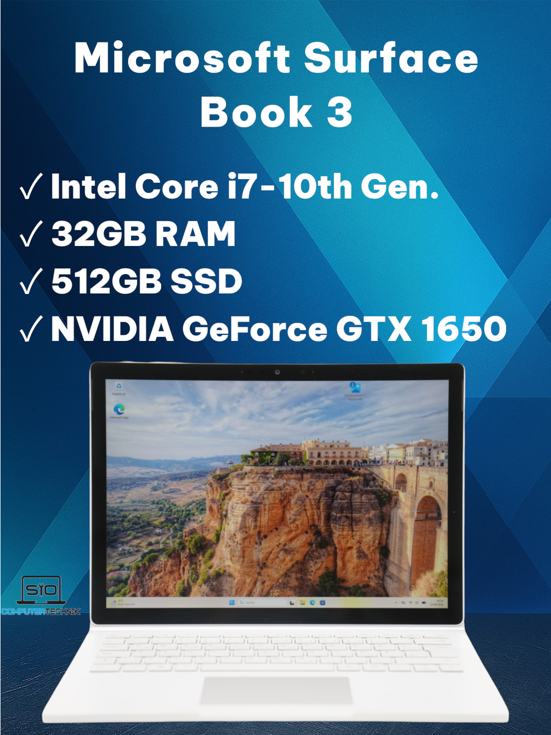 Microsoft Surface Book 3 i7-1065G7 32GB RAM 512GB SSD NVIDIA GTX 1650 TOUCH W11