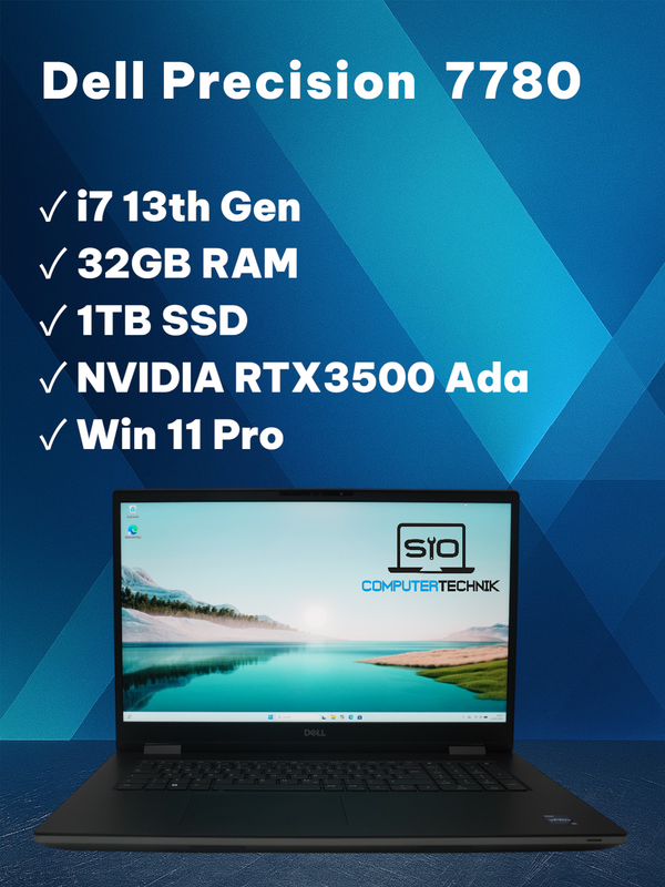 Dell Precision 7780 i7-13850HX 32GB RAM 1TB SSD 17,3" FHD RTX 3500 Ada Win11