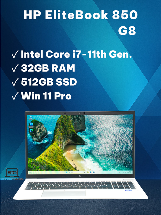 HP Elitebook 850 G8 Intel i7-1185G7 32GB RAM 512GB SSD 15,6 FullHD IPS Win11