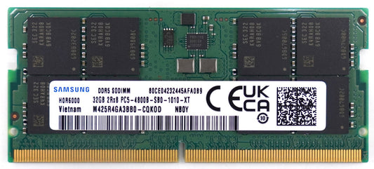 Samsung 32GB DDR5 4800MHz SO-DIMM Laptop RAM (2Rx8) | PC5-4800B-SB0-1010-XT