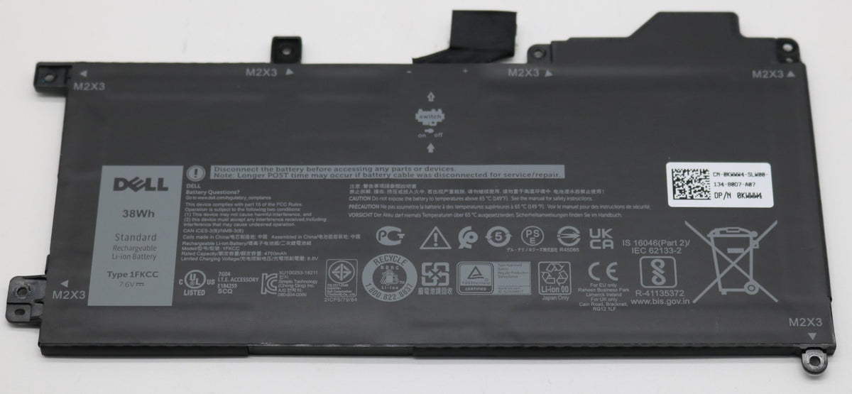 Dell Original Akku 1FKCC 38Wh für Latitude 7200 7210 2-in-1 – Refurbished