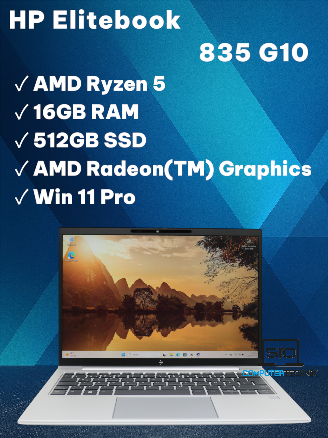 HP EliteBook 835 G10 AMD Ryzen 5 7540U 16GB RAM 512GB SSD AMD Radeon Graphics