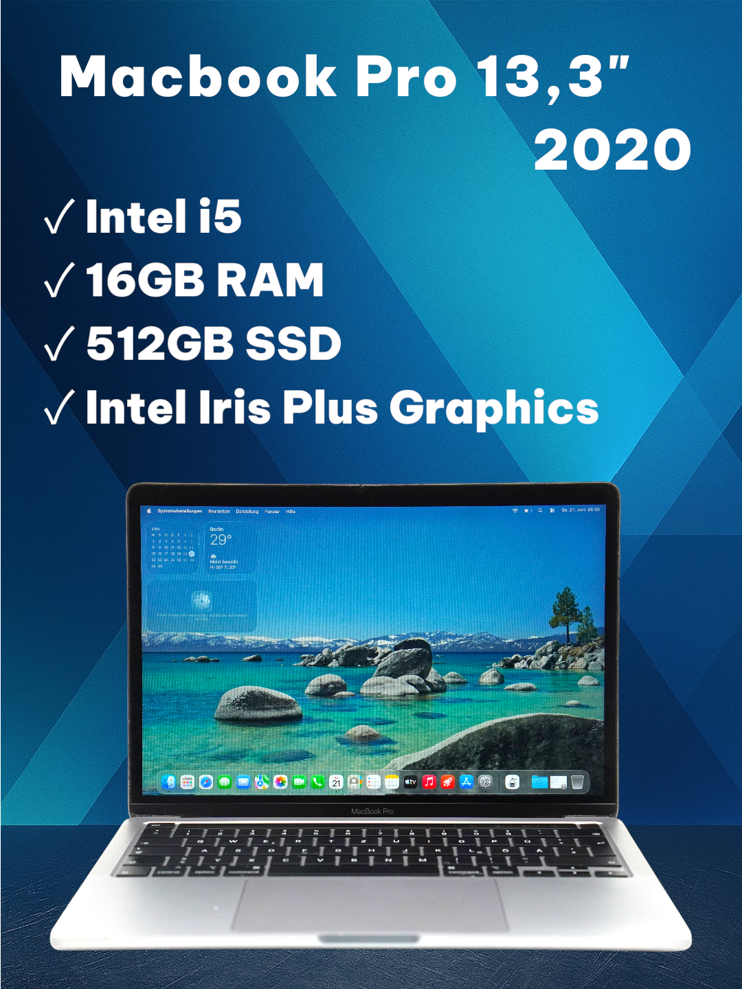 MacBook Pro 2020 13,3" Retina i5-10th Gen. 16GB RAM 512GB SSD Intel Iris+ #727