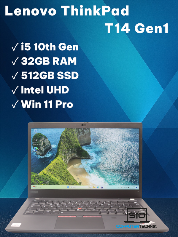 Lenovo Thinkpad T14 Gen1 i5-10310U 32GB RAM 512GB SSD 14" FullHD Backlight