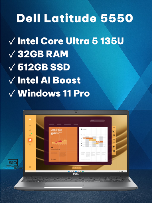 Dell Latitude 5550 Intel Ultra 5 135U AI Boost 32GB RAM 512GB SSD 15,6 FullHD