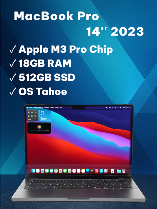 MacBook Pro 14" 2023 M3 Pro Chip 18GB RAM 512GB SSD QWERTY 100% Kapazität #18
