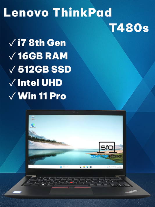 Lenovo ThinkPad T480s i7-8550U 16GB RAM 512GB SSD 14 Intel UHD 620 Win11