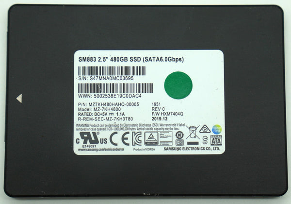 Samsung SM883 480GB SSD 2,5" SATA III 6Gb/s Enterprise MZ7KH480HAHQ