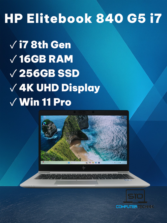 HP Elitebook 840 G5 i7-8550U 16GB RAM 256GB SSD 14" 4K Display Win11 Pro #2