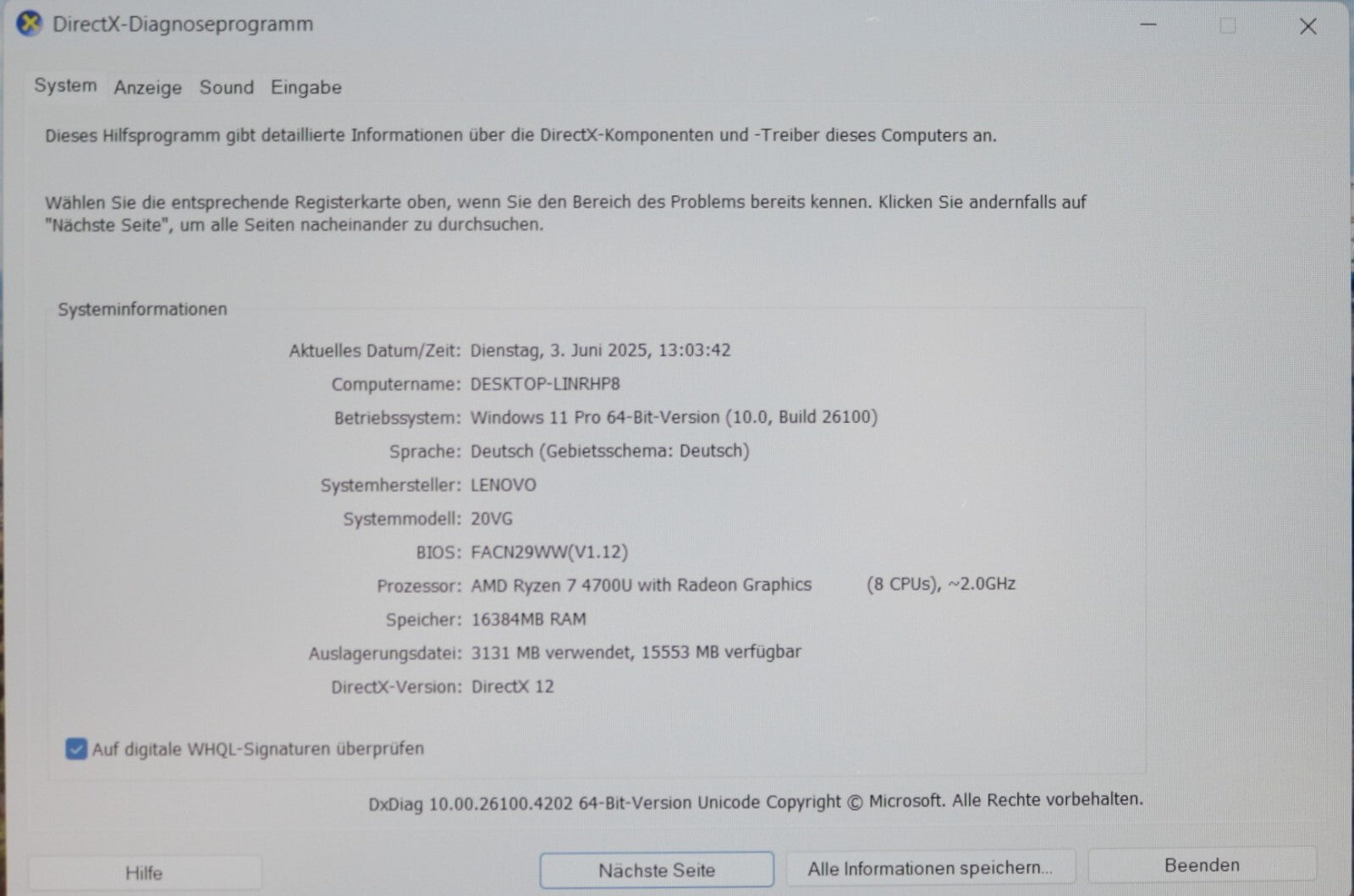 Lenovo Thinkbook 15 Gen 2 ARE Ryzen 7-4700U 16B RAM NEUE 512GB SSD Win11