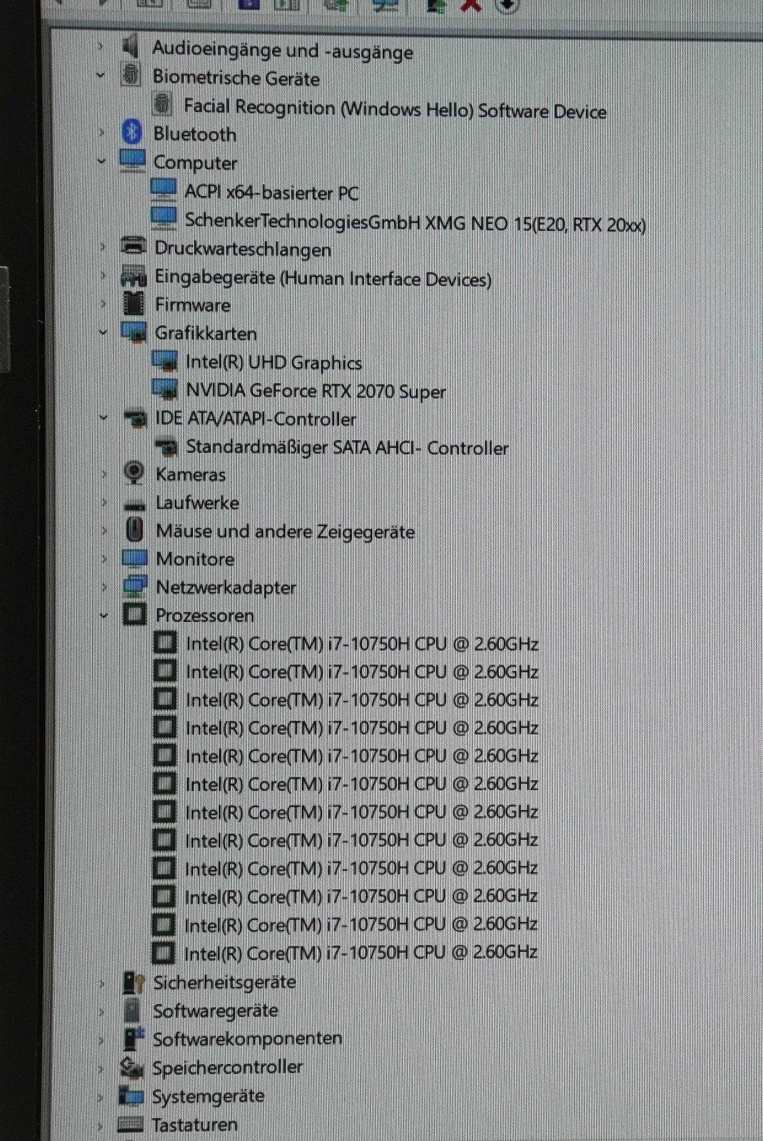 XMG NEO 15 Gaming Laptop i7-10750H 32GB RAM 1TB SSD NVIDIA GeForce RTX 2070