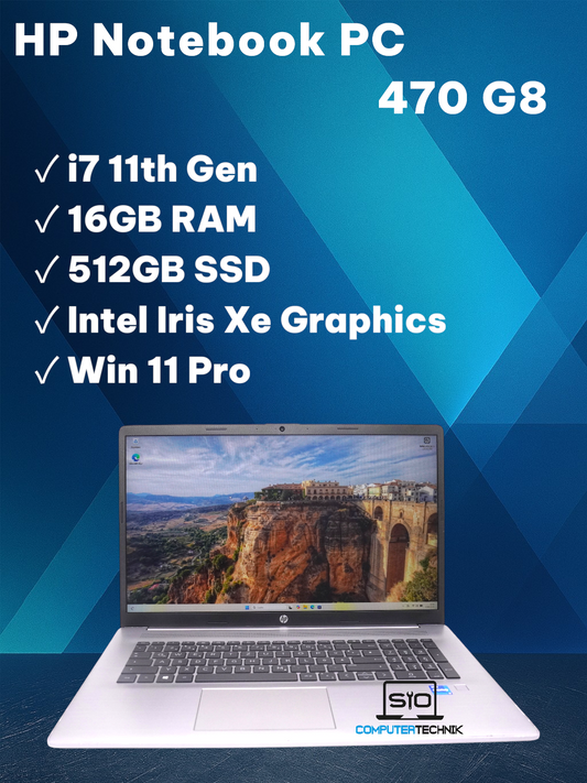 HP Notebook PC XXL 470 G8 i7-1165G7 16GB RAM 512GB SSD 17,3" FullHD Win11 Pro