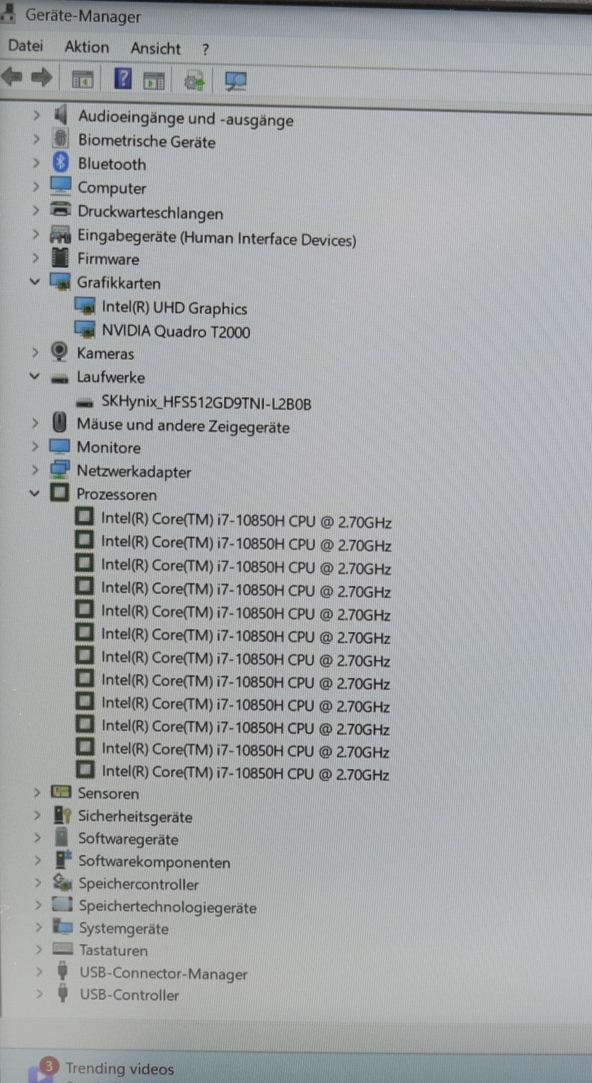 Lenovo ThinkPad P15 Gen 1 – i7-10850H 32GB RAM 512GB SSD NVMe 15,6″ NVIDIA T2000