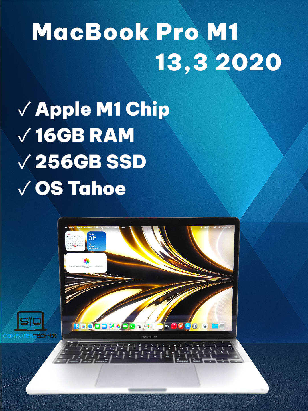 Apple MacBook Pro 13,3" M1 2020 16GB RAM 256GB SSD Retina Display OS Tahoe #387