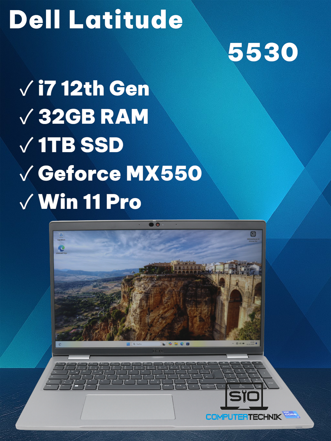 Dell Latitude 5530 i7-1270p 32GB RAM 1TB SSD MX550 IRF Cam. 15,6 FHD Win11