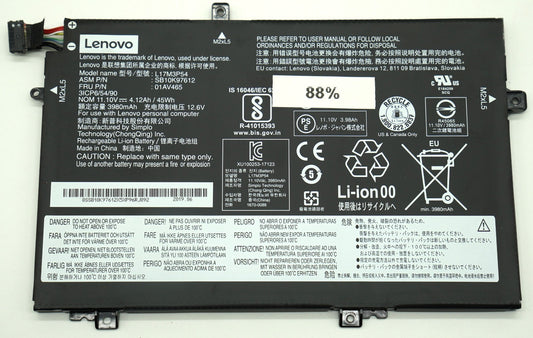 Lenovo Original Akku L14 L15 L490 L580 L590 11.1V 3980mAh FRU 01AV465 83-89%