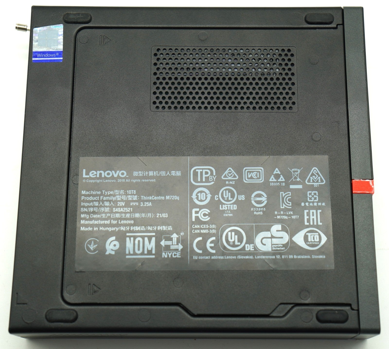 Lenovo ThinkCentre Mini PC M720q i5-8th/9th 16GB RAM 256GB SSD WLAN o. Antenne
