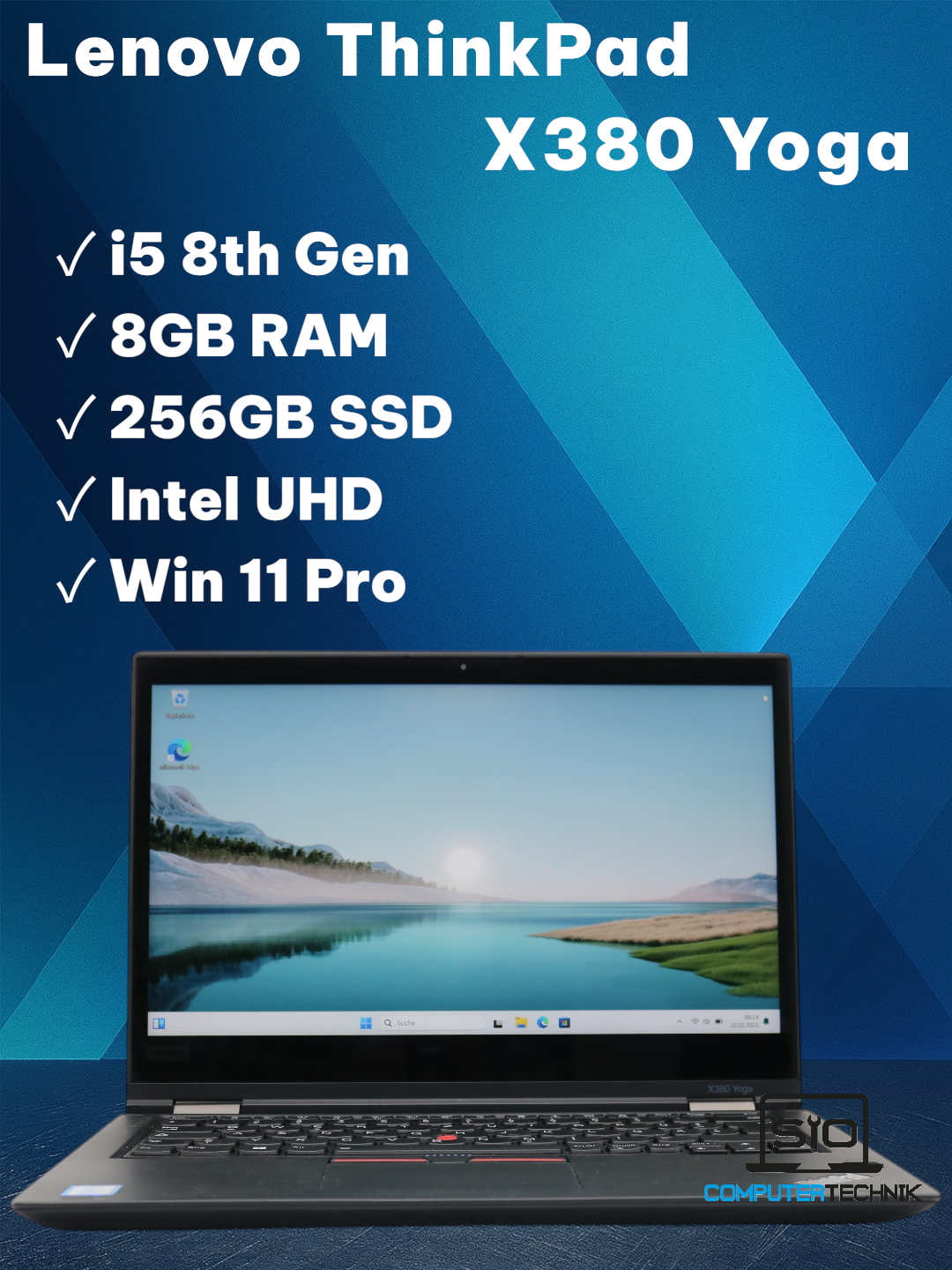 Lenovo ThinkPad X380 Yoga i5-8350U 8GB RAM 256GB SSD 13,3" FHD IPS Touch