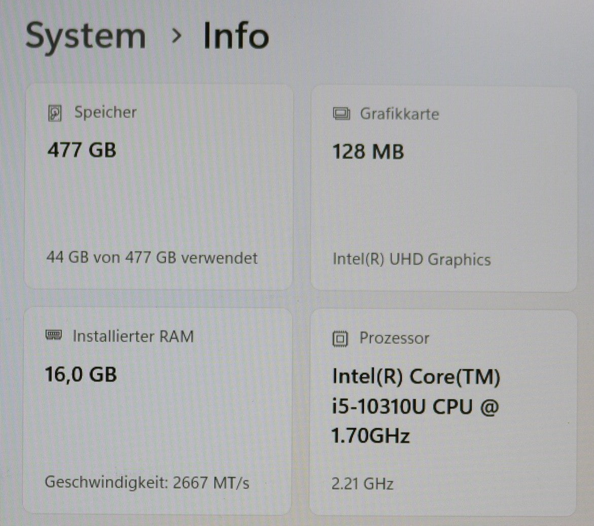 Lenovo ThinkPad T15 Gen1 i5-10th 16GB RAM 512GB SSD 15,6" Full HD  Win11