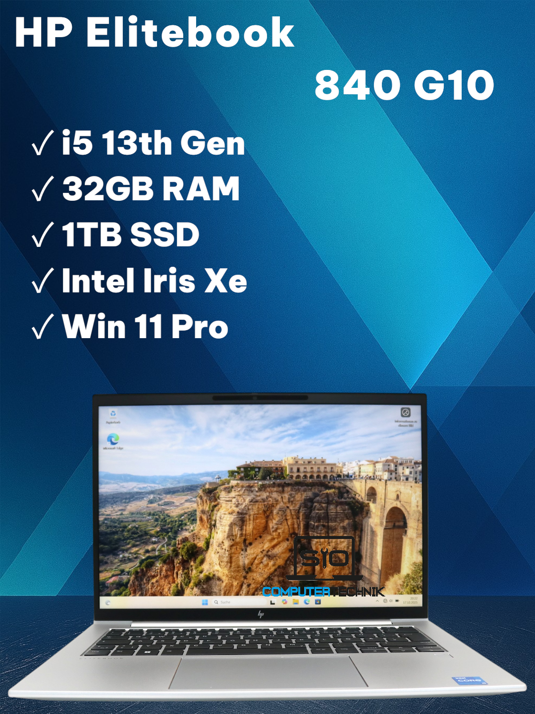 HP EliteBook 840 G10 – i5-1335U 32GB RAM  1TB SSD 14″ Full HD Windows 11 Pro