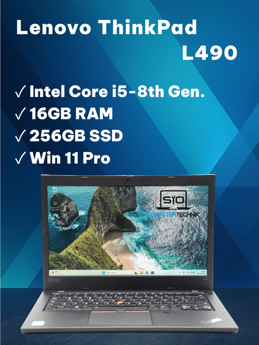 Lenovo ThinkPad L490 i5-8265U 16GB RAM 256GB SSD 14'' FHD IPS Win11 #K1