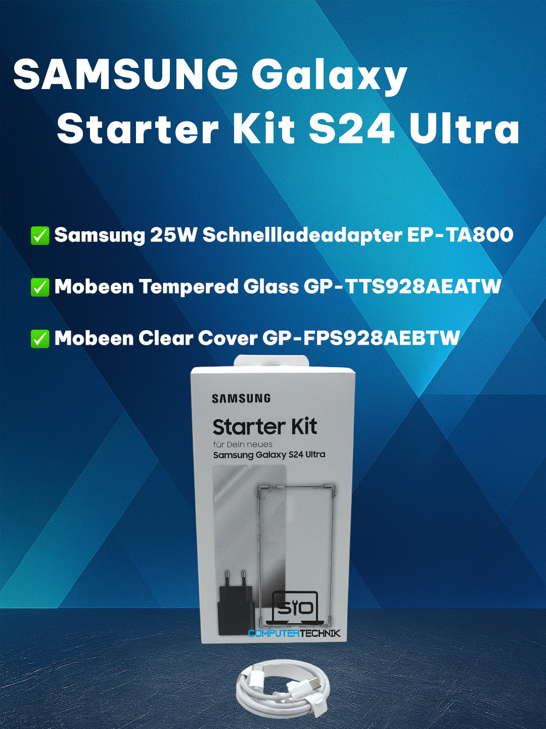 Samsung Galaxy S24 Ultra Starter Kit – Original Zubehör 25W Schnellladegerät