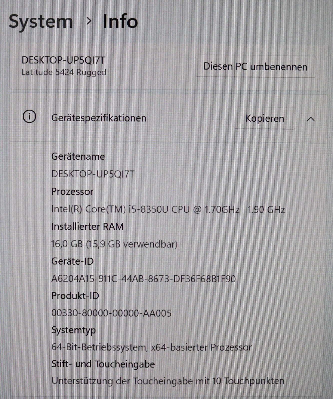 Dell Latitude 5424 Rugged Xtreme i5-8350u 16GB RAM 256GB SSD FullHD Touch #9