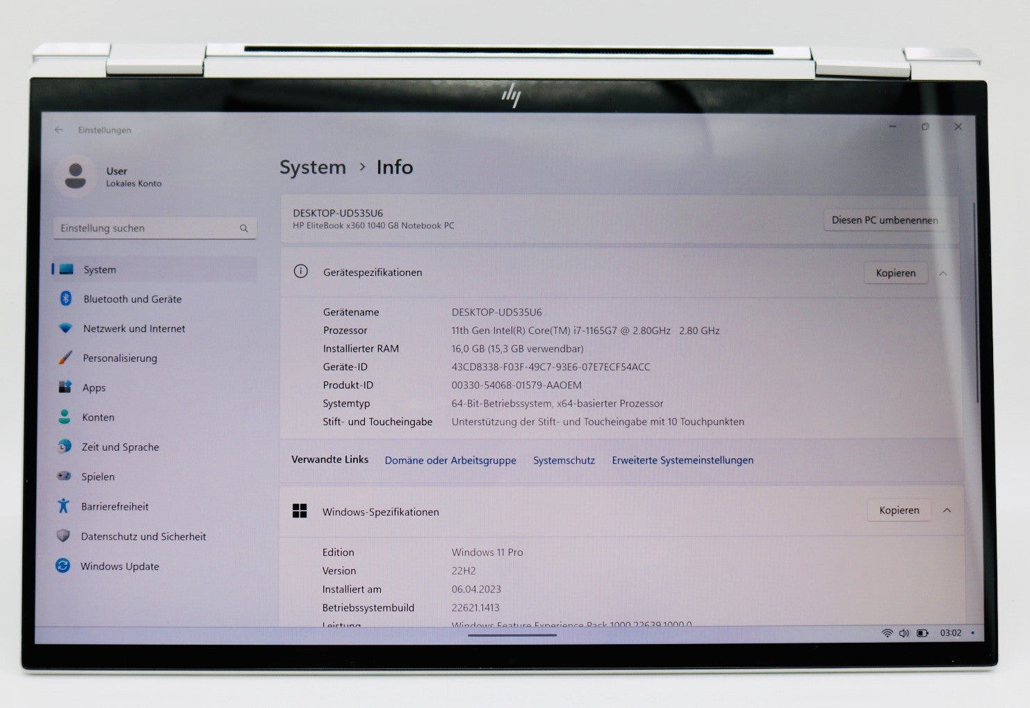 HP EliteBook x360 1040 G8 14 Zoll Intel i7-1165G7 16GB RAM 512GB SSD 2in1 TOUCH