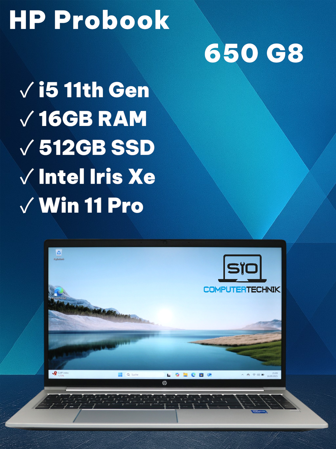 HP Probook 650 G8 i5-1145G7 16GB RAM 512GB SSD Intel Iris 15,6" FullHD Backlight