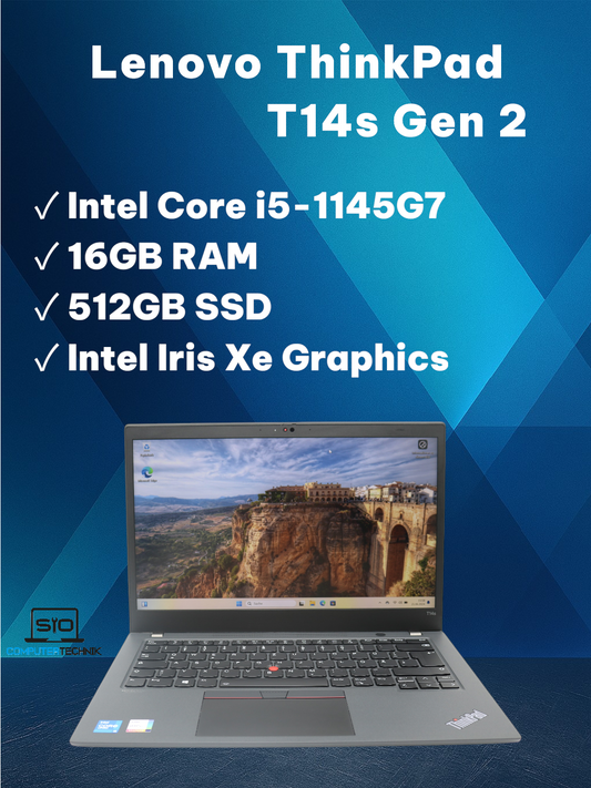 Lenovo ThinkPad T14s Gen 2 i5-1145G7 16GB RAM 512GB SSD FullHD IPS Backlight #O1