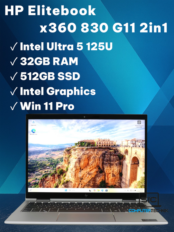 HP Elite x360 830 G11 2in1 Intel Ultra 5 125U 32GB RAM 512GB SSD TOUCH B Ware