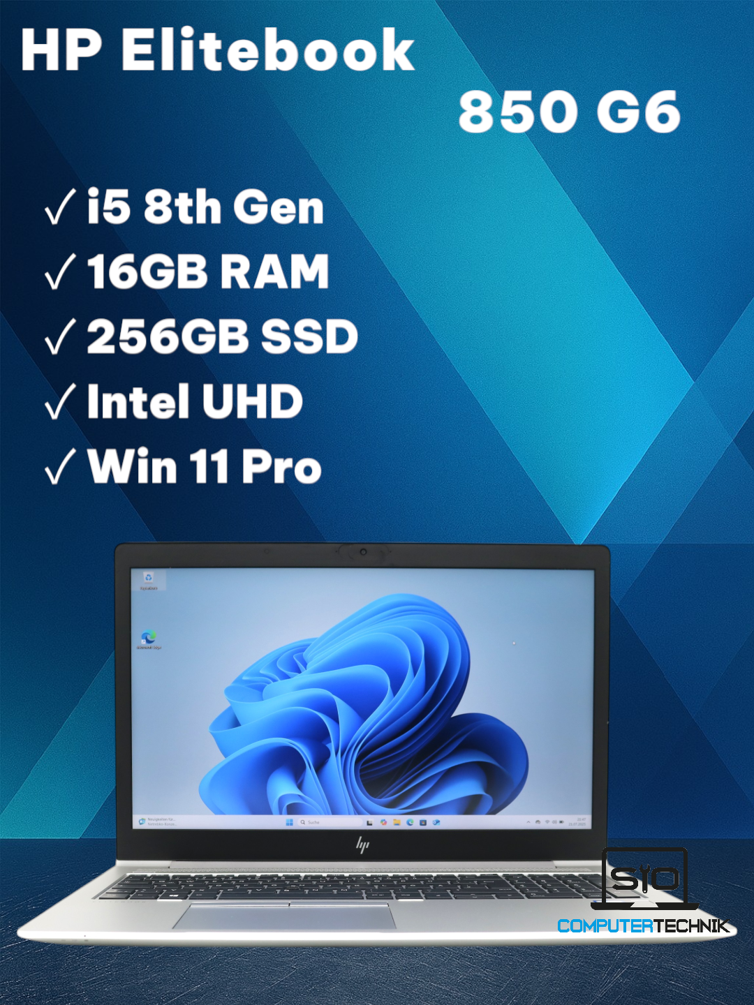 HP EliteBook 850 G6  i5-8365U 16GB RAM  256GB SSD NVMe  15,6" FullHD IPS (matt)