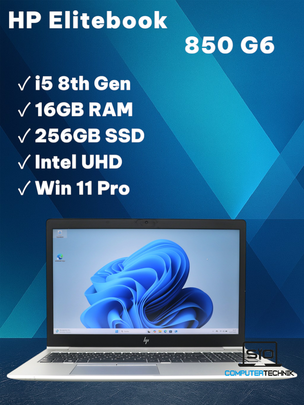 HP EliteBook 850 G6  i5-8365U 16GB RAM  256GB SSD NVMe  15,6" FullHD IPS (matt)